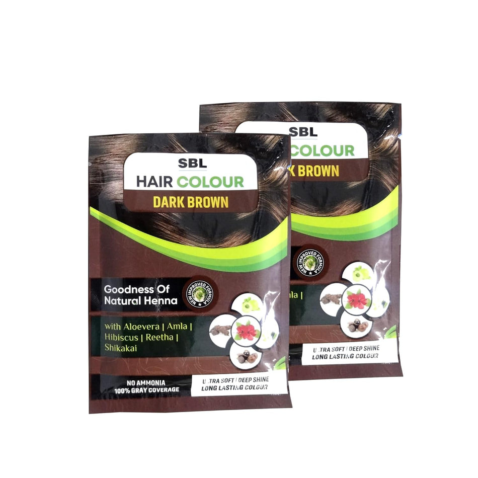 SBL Dark Brown Hair Color - 16g || Pack Of 2