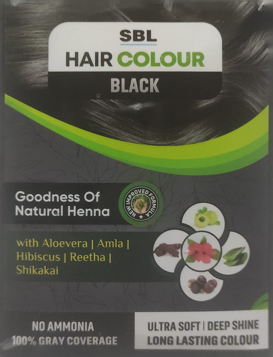 SBL Hair Colour Powder, 330g (Pack of 12) - Black