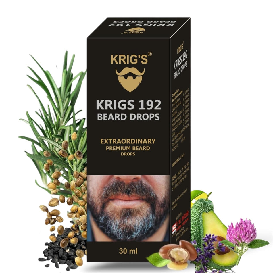 KRIG'S 192 Beard Drops Homeopathic - Extraordinary Premium Drops 30ml - PACK OF 2 Bottles