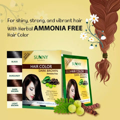 Bakson Sunny Hair Color (Dark Brown) (20g, Pack of 10)