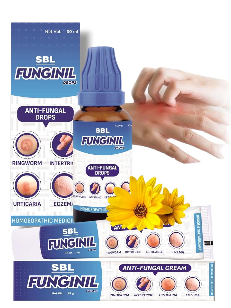 SBL Funginil Drops Homeopathy & SBL Funginil Cream 25gm COMBO