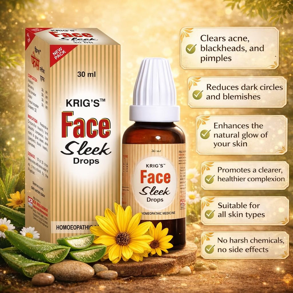 KRIG'S Face Sleek Drops Homeopathic 30ml - Pack of 2