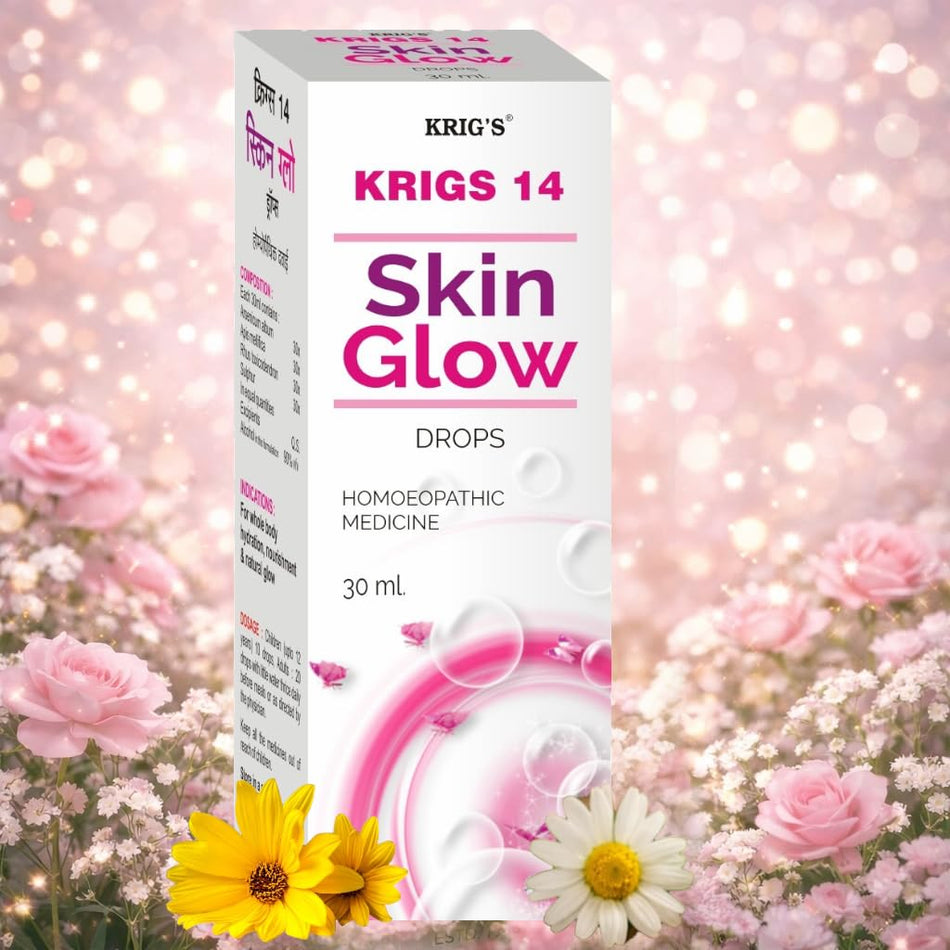 KRIG'S 14 Skin Glow Drops - Homeopathic Medicine For Natural Skin Glow And Hydration 30ml