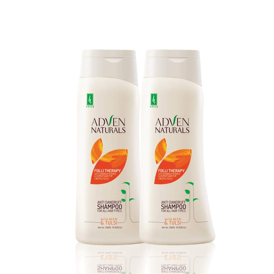 ADVEN NATURALS Anti-Dandruff Shampoo with Neem and Tulsi 200ml Pack of 2