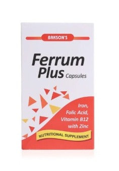 Bakson Ferrum Plus Capsule – Iron, Folic Acid, Vitamin B12 & Zinc Supplement