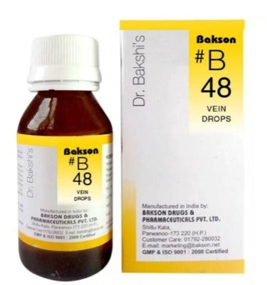 Bakson B48 Vein Drops – Effective Homeopathic Relief for Varicose Veins & Venous Issues