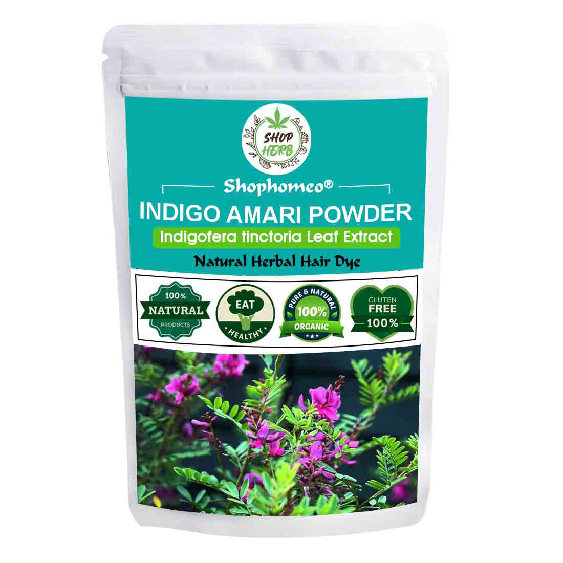 100% Indigo Powder (Indigofera Tinctoria)- Natural Blue to Brownish-Black  Plant Hair Dye