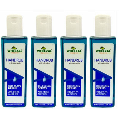 Wheezal Handrub Hand Sanitizer (100ml, Pack of 4)